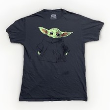 Star Wars The Mandalorian Baby Yoda Grogu T-Shirt Black Size M Mad Engine Disney