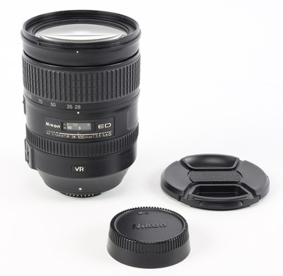 Nikon AF-S NIKKOR 28-300mm f/3.5-5.6 G ED VR Autofocus IF Lens, Black (AF INOP)