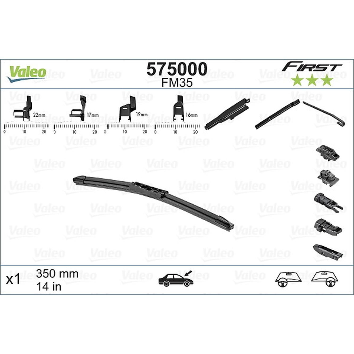 Valeo Val575000 Tergicristallo Lama Anteriore Sinistra O Destra Ricambio OE Nuovo - Miniatura 4