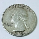 1960 Washington Quarter 25C 90% Silver Circulated Coin #6074