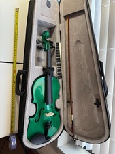 BEAUTIFUL VIOLIN ACOUSTIC PURE FIT ADULT WITH BOW ROSIN  CASE  GREEN MUSICAL