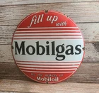 Vintage Mobilgas Mobiloil Porcelain Metal Gas Pump Plate Mobil Sign