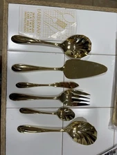 Farberware Chambord Regal 24k Gold Electroplate Serving Tableware Lot Of 6