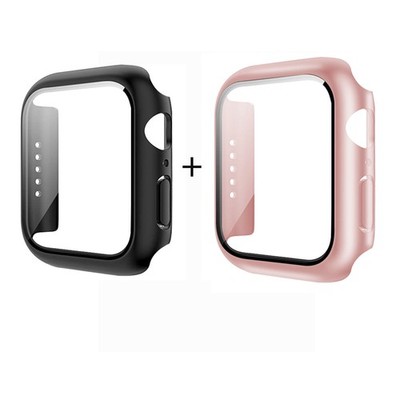 2 Pack For Apple Watch 11 10 9 8 7 6 SE 41/42/44/45/46mm Case + Screen Protector