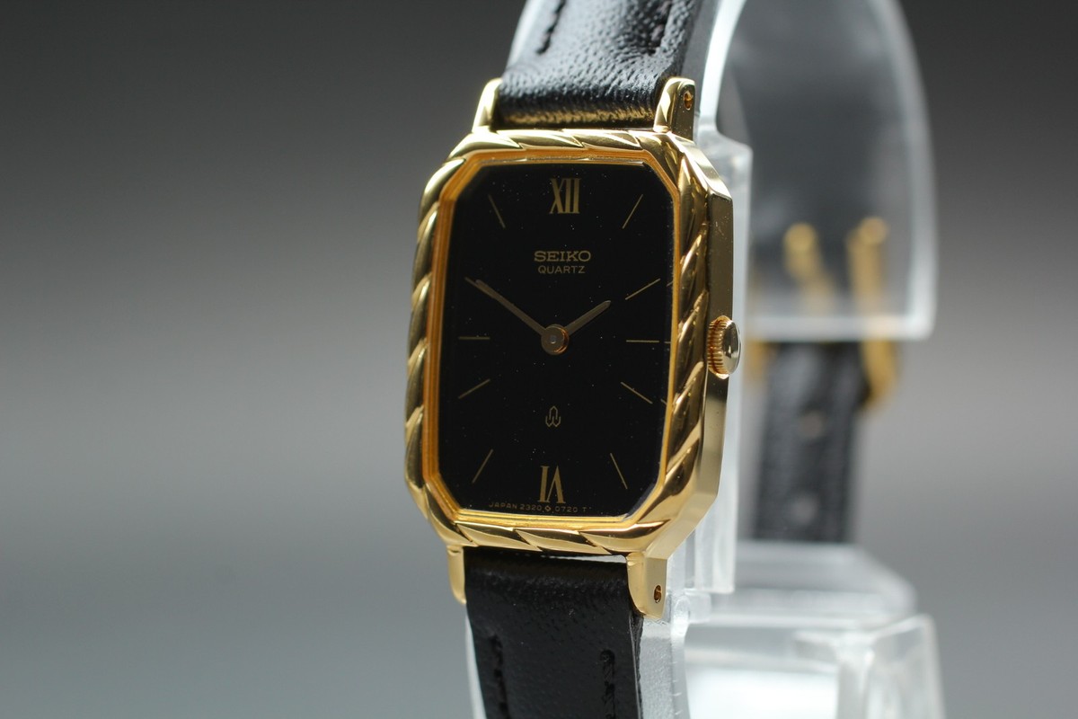 Vintage 1980 N MINT Seiko Socie 2320-5440 Gold Tank Quartz Womens