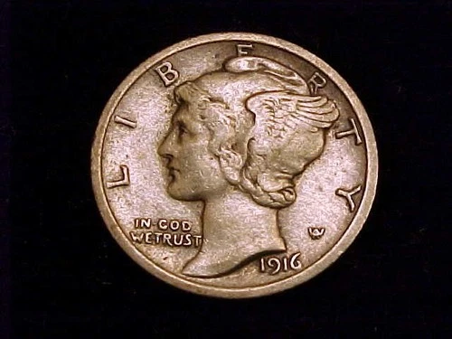 1916-P Mercury Dime, strong Very Fine, nearly Extra Fine in Grade.