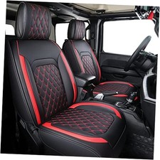 Jeep Wrangler JK JL 4-Door Seat Covers Full Set Custom Fit Full Set/BLACK-Red