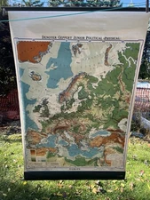 Vintage Classroom Map Of Europe Pull Down 1937 Denoyer-Geppert 43" X 60" VG Cond