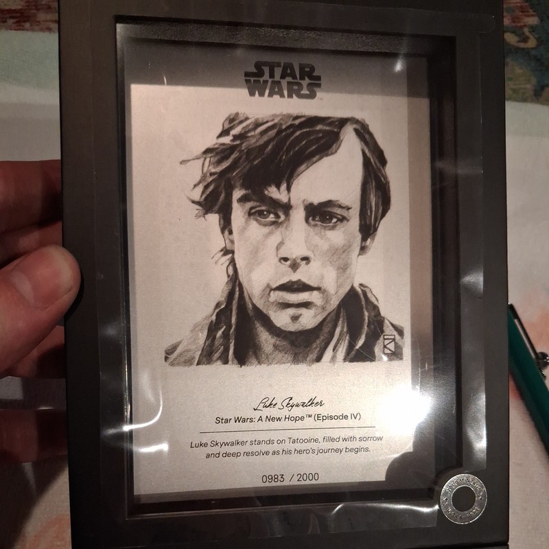 LUKE SKYWALKER Star Wars Sketch Art Silver Foil 1$ Niue agoro 5 gram a new hope