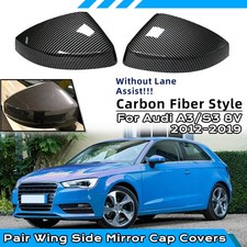 2X Carbon-Look Spiegelkappen Kappe Für Audi A3 S3 8V 2012–2019 Ohne Side Assist