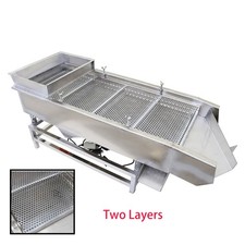 2 Layers Stainless Steel Linear Vibrating Screen Sieve Shaker w/10mm&5mm Screen