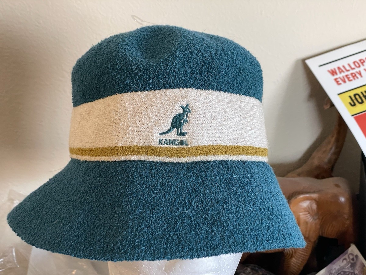 Kangol Teal White Bermuda Striped Bucket Y2k Medium RARE | eBay display picture 3