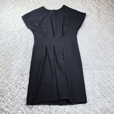 ASOS DESIGN Dress Women's 4 Black Cap Sleeve Pleated Sheath Elegant Business