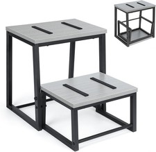 2-Step Stool Heavy Duty Bed Side Step Stools Ladder for High Beds Adults Toddler