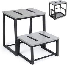 2-Step Stool Heavy Duty Bed Side Step Stools Ladder for High Beds Adults Toddler