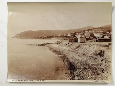 Sanremo Italien Riva Di Ponente Vista Di Colla Küste Meereslandschaft Brogi um 1880 Foto
