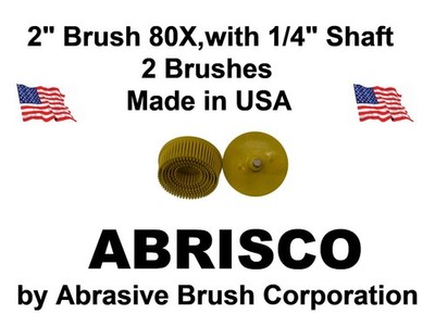 2'' Abrasive Bristle Brush 80X, TrnLok, Bristle Disc, Roloc, E-Z Loc, 2/Bag