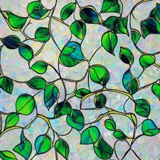 Window Privacy Film Stained Glass Decorative Static Clings Rainbow Window Tin...