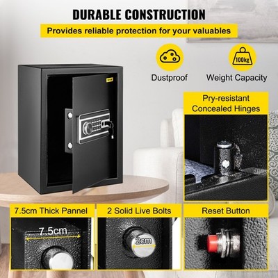2.1 CU.FT Fingerprint Safe Box Digital Keypad Q235 Steel for Home Office