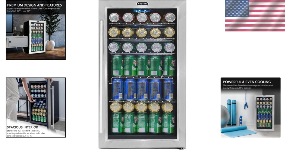 Energy Efficient 127-Can Mini Beverage Cooler - Image 2 of 4