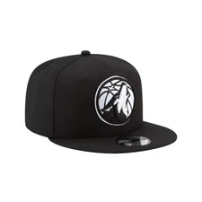 MINNESOTA TIMBERWOLVES 9FIFTY NBA NEW ERA BLACK SNAPBACK HAT