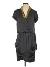 Halston Heritage Women Gray Casual Dress 4