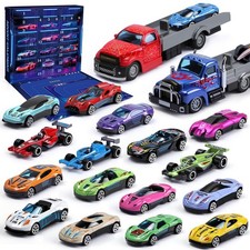 24-Piece Advent Calendar with Play Vehicles - Christmas Countdown Toy Cars for K