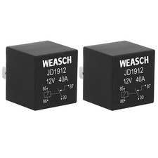 2 Pack JD1912 Car Relay, 12V 40A, 4 Pin SPST, Automotive Switches and Starter...