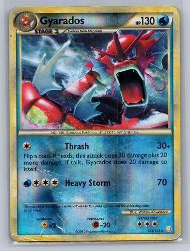 Gyarados 123/123 Holo Rare HeartGold & SoulSilver Pokemon Heavily Played