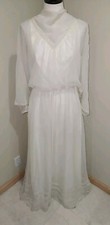 Vintage Alessandro Bridal Gown Ivory Long Knit Dress szM measurements Given EUC