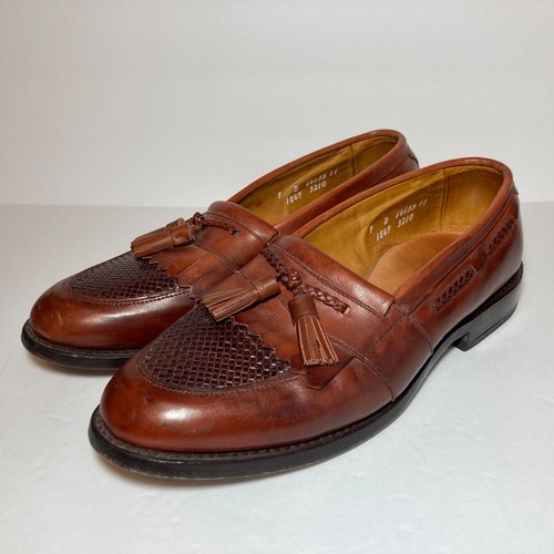 Allen Edmonds Cody Mocasines Cuero Borla Kiltie Tejido Preppy Clásico Para Hombres 9D - Imagen 3 de 15