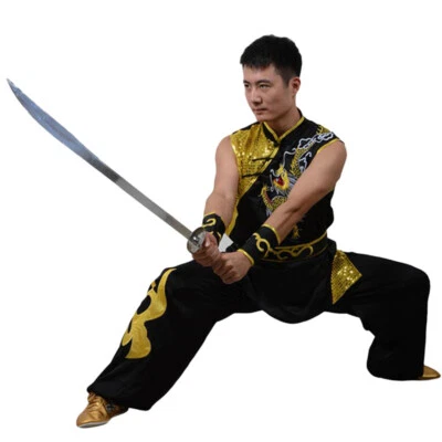 Sleeveless Kung Fu Tai Chi Uniform Martial Arts Nanquan Suit Dragon Embroidery