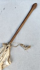 Vintage Antique Ladies ChildLinen Tent Wood Handle Fancy Summer Parasol Umbrella