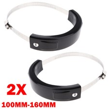2x Black For Motorbike Exhaust Pipe Slider Crash Protector 100MM-160MM NEW