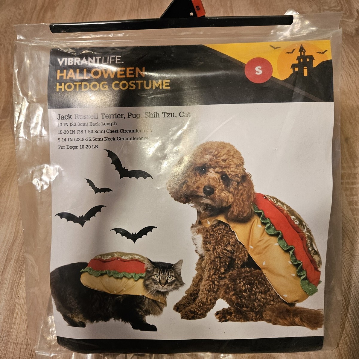 Vibrant Life Dog Cat Pet Halloween Hot Dog Costume Size S 10-20