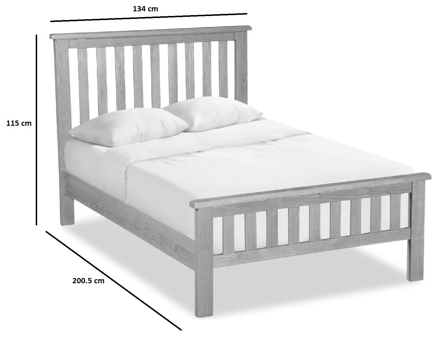 Baysdale Oak 4'0 Bed Frame / Rustic Small Double Bed / Teens Bedroom