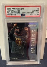Lebron James 2019 Panini Prizm Basketball SILVER NBA Finalists Card #3 PSA 10