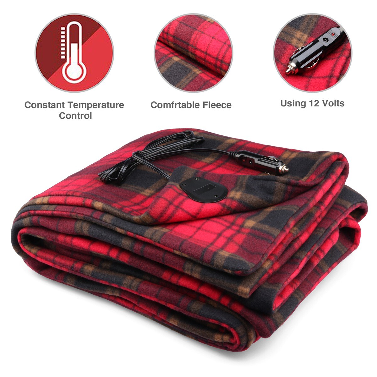 Portable Heating Blanket Small Fleece Car Warming Blanket for Travel Camping  SUV | eBay