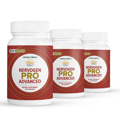 3 Pack Nervogen Pro Advanced, nerve support for neuropathy-60 Capsules x3