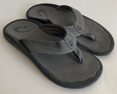 Olukai Ohana Koa Dark Wood/Dark Wood Sandal Flip Flop Men's US Size