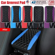Car Accessories Armrest Pad Cover Center Console Box Cushion Mat PU Leather USA