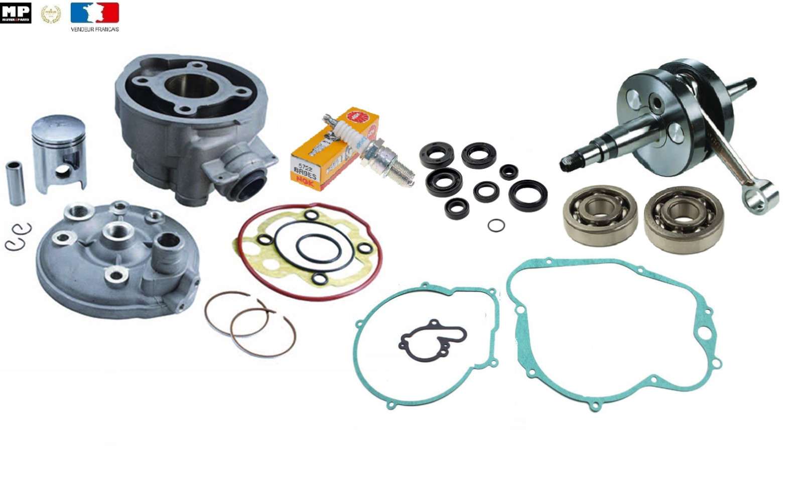 Roulement de vilebrequin AM6 renforcé et cylindre fonte pour TZR 50