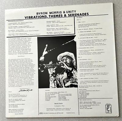洋楽 Byron Morris & Unity jazz raregroove LP Byron Morris & Unity Vibrations,Themes & Serenades 1990 RE Import