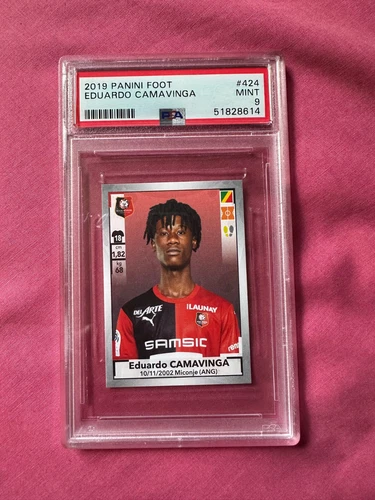 #424 PANINI FOOT 2019 2020 Eduardo CAMAVINGA PSA 9 Rookie