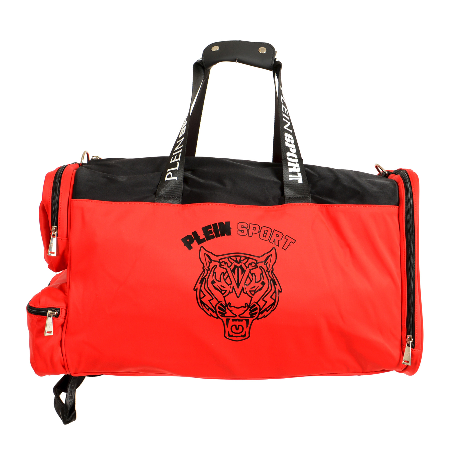 Plein Sport Men's Red Logo Print Large Travel Gym Duffle Backpack Bag