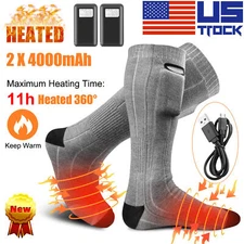 Electric Heated Socks Men Women Winter Thermal Warm Rechargeable Battery Skiing