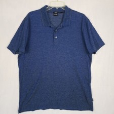 Hugo Boss Mens Polo Shirt Extra Large Slim Fit Blue Short Sleeve