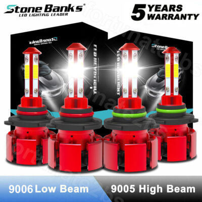 9005+9006 LED Combo COB LED Headlight Kit 360000LM Light Bulbs Hi/Low Beam 6000K