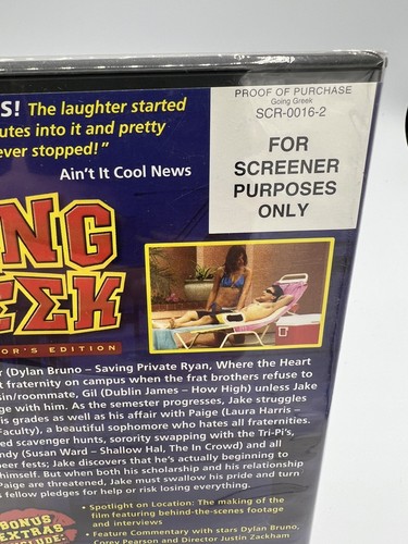 SCREENER BRAND NEW - Going Greek (DVD, 2003) Rare - Foto 3 di 13