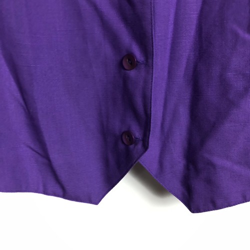VTG Sag Harbor II Women's Short Sleeve Button Front Blouse Solid Purple Size 16W - Picture 3 of 6